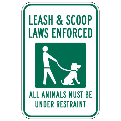 Leash Law Enforced  Sign