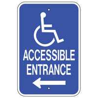 ADA Handicap Accessible w/ Left Arrow Sign