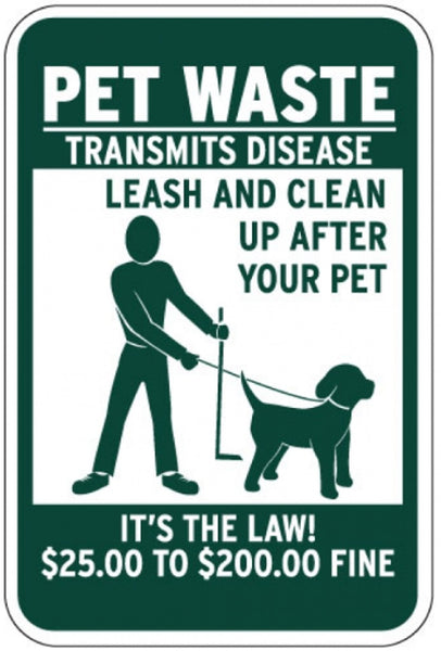 Pet Waste Leash And Clean Up After Your Pet Sign