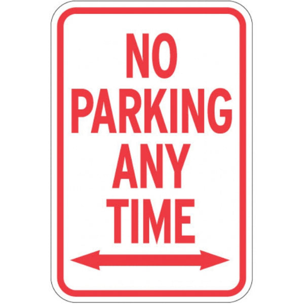 No Parking Anytime Sign Double Arrow
