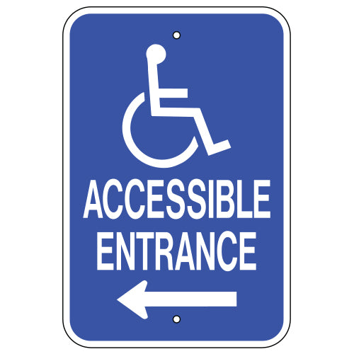 ADA Handicap Accessible w/ Left Arrow Sign