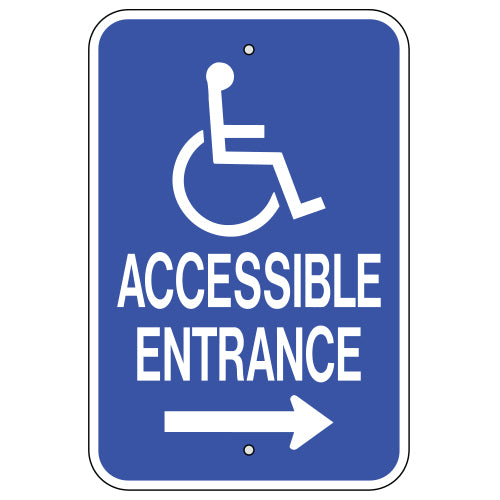 ADA Handicap Accessible w/ Right Arrow Sign