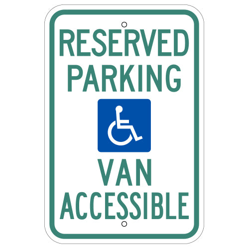 ADA Handicap Reserved Van Accessible Sign