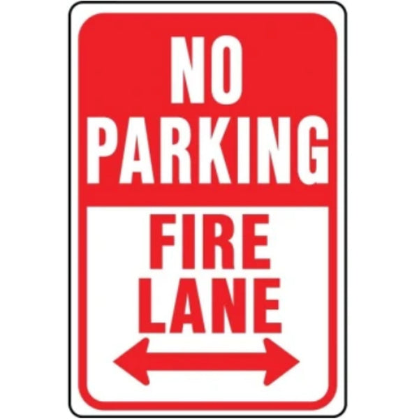 No Parking Fire Lane Double Arrow